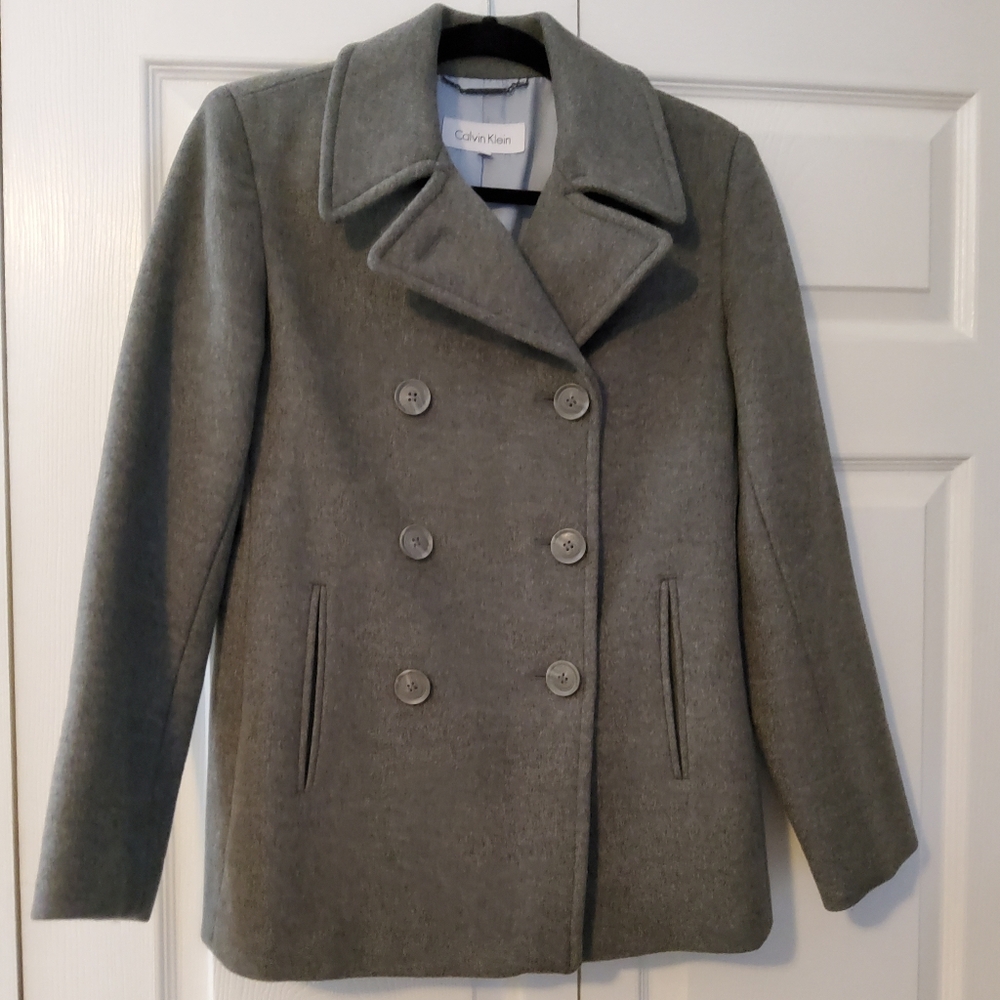 Calvin Klein Gray Peacoat